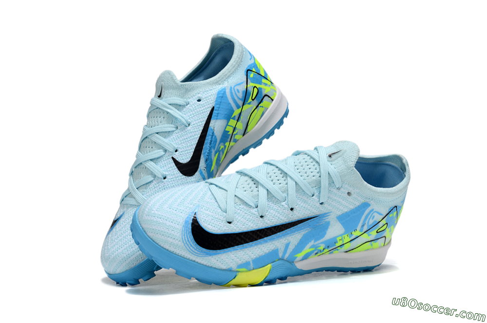 Nike Air Zoom Mercurial Vapor 16 Elite TF Artificial Turf Soccer Shoes - Blue/Black/Yellow 2