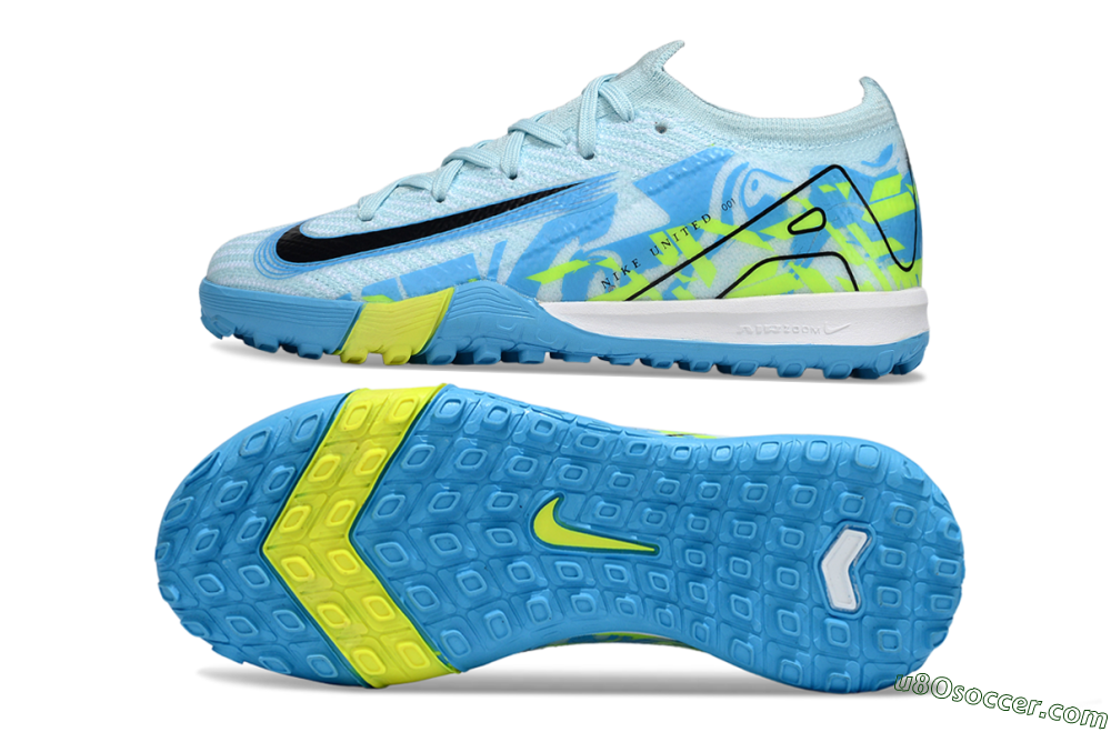 Nike Air Zoom Mercurial Vapor 16 Elite TF Artificial Turf Soccer Shoes - Blue/Black/Yellow 0