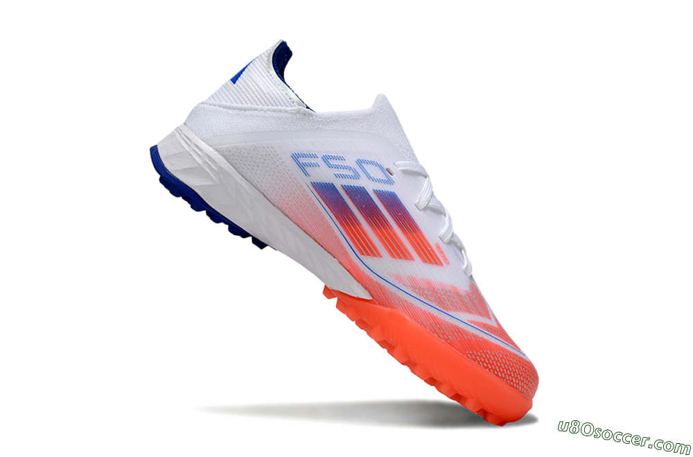 Adidas F50 Elite TF Artificial Turf Soccer Shoes - White/Red/Blue 3