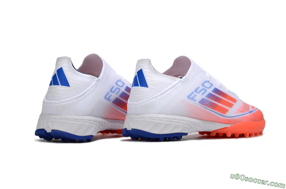 Adidas F50 Elite TF Artificial Turf Soccer Shoes - White/Red/Blue 5