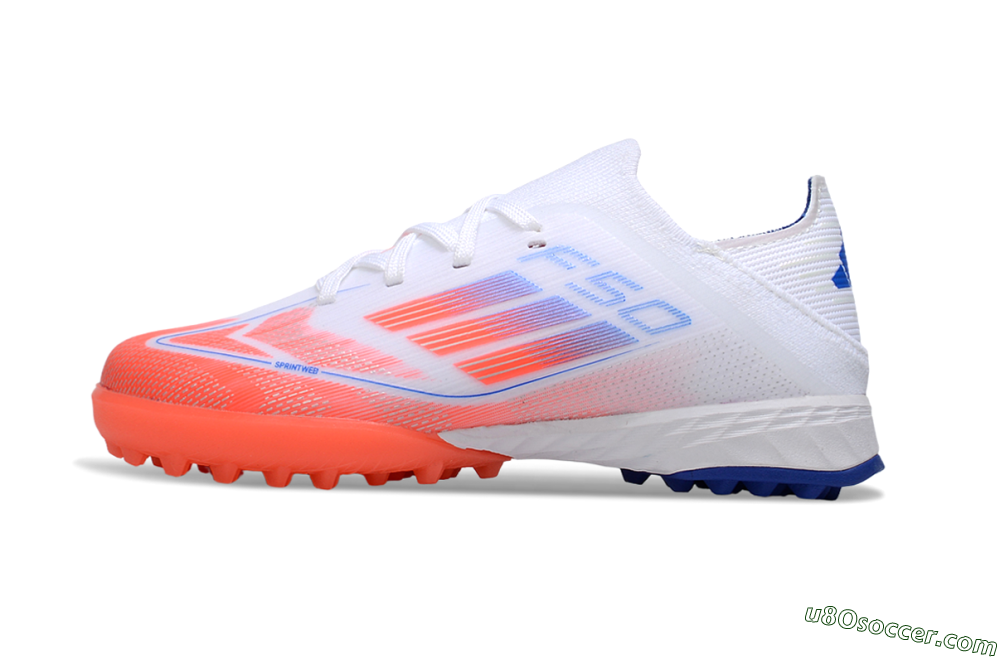 Adidas F50 Elite TF Artificial Turf Soccer Shoes - White/Red/Blue 1