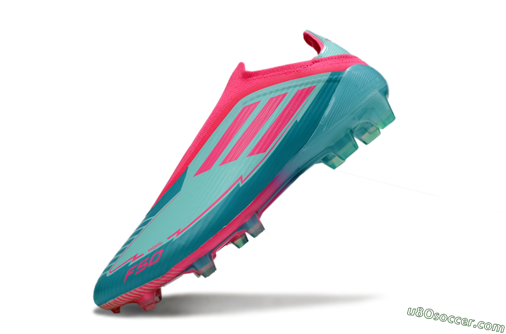 Messi x Adidas F50 Elite Laceless FG Firm Ground Soccer Cleats - Green/Pink/White 6
