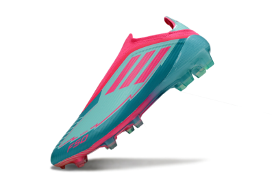 Messi x Adidas F50 Elite Laceless FG Firm Ground Soccer Cleats - Green/Pink/White