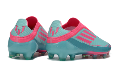 Messi x Adidas F50 Elite Laceless FG Firm Ground Soccer Cleats - Green/Pink/White
