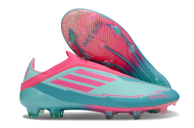Messi x Adidas F50 Elite Laceless FG Firm Ground Soccer Cleats - Green/Pink/White