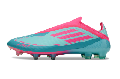Messi x Adidas F50 Elite Laceless FG Firm Ground Soccer Cleats - Green/Pink/White