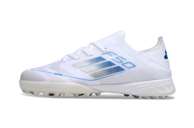 Adidas F50 Elite TF Artificial Turf Soccer Shoes - White/Blue/Silver