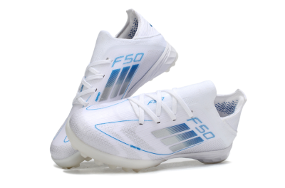 Adidas F50 Elite TF Artificial Turf Soccer Shoes - White/Blue/Silver