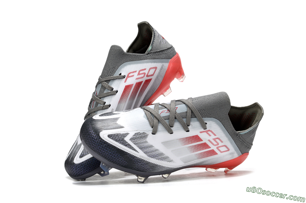 Adidas F50 Elite FG Firm Ground Soccer Cleats - White/Silver/Red 2