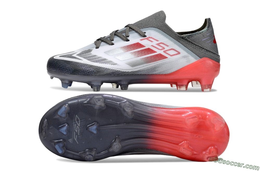 Adidas F50 Elite FG Firm Ground Soccer Cleats - White/Silver/Red 0