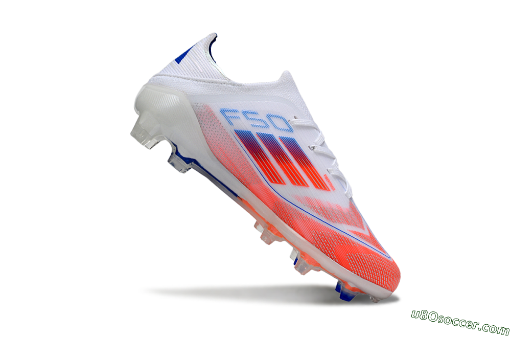 Adidas F50 Elite FG Firm Ground Soccer Cleats - White/Red/Blue 3