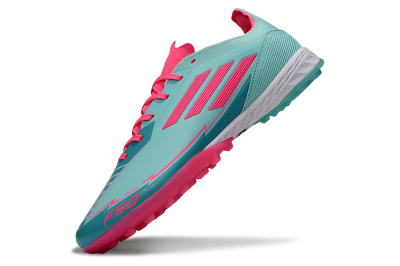 Messi x Adidas F50 Pro TF Artificial Turf Soccer Shoes - Green/Pink/White