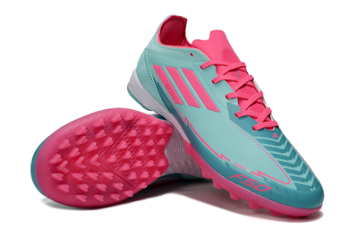 Messi x Adidas F50 Pro TF Artificial Turf Soccer Shoes - Green/Pink/White