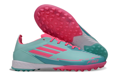 Messi x Adidas F50 Pro TF Artificial Turf Soccer Shoes - Green/Pink/White