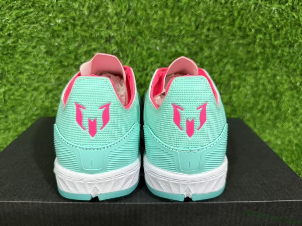 Messi x Adidas F50 Pro TF Artificial Turf Soccer Shoes - Green/Pink/White