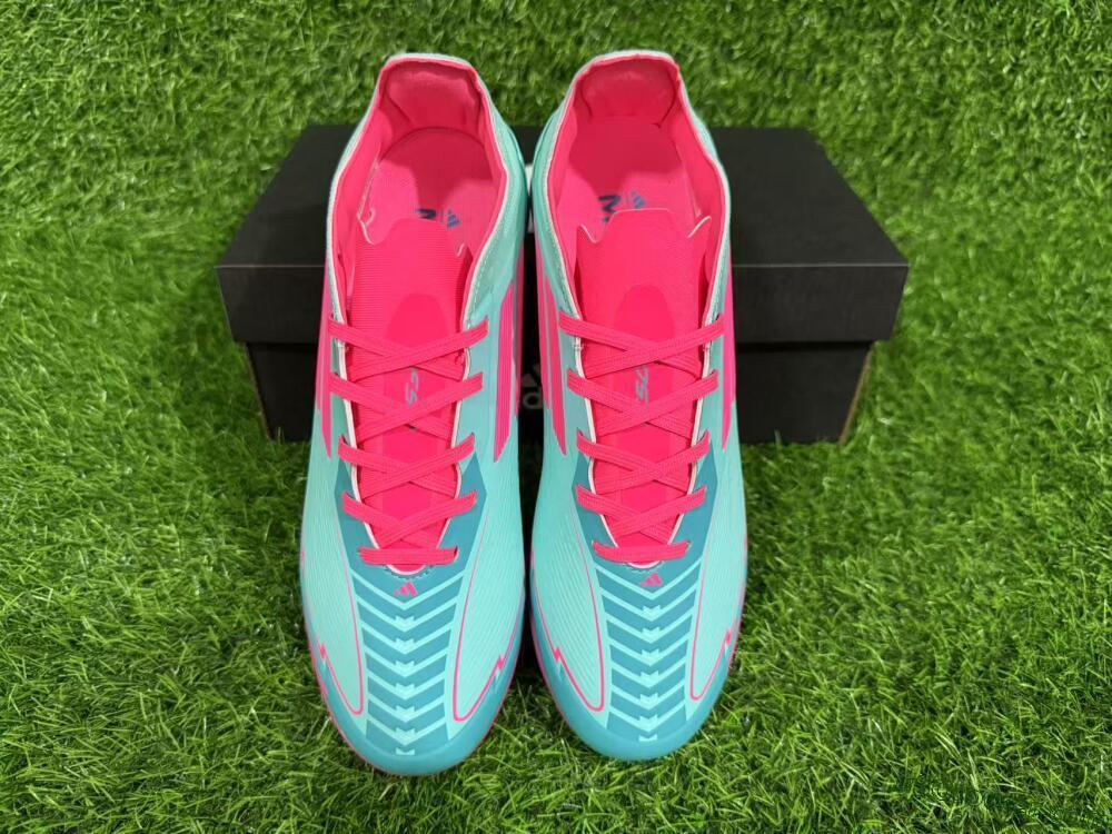 Messi x Adidas F50 Pro TF Artificial Turf Soccer Shoes - Green/Pink/White