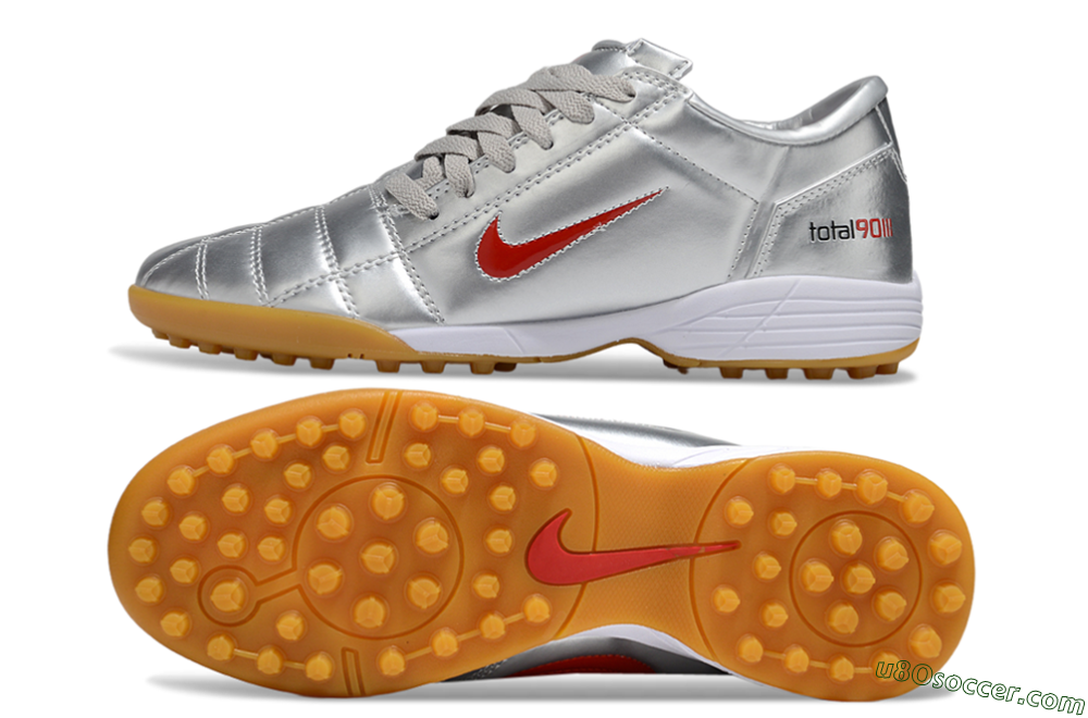 Nike Total 90 III TF Artificial Turf Soccer Shoes - Silver/Red/White 0