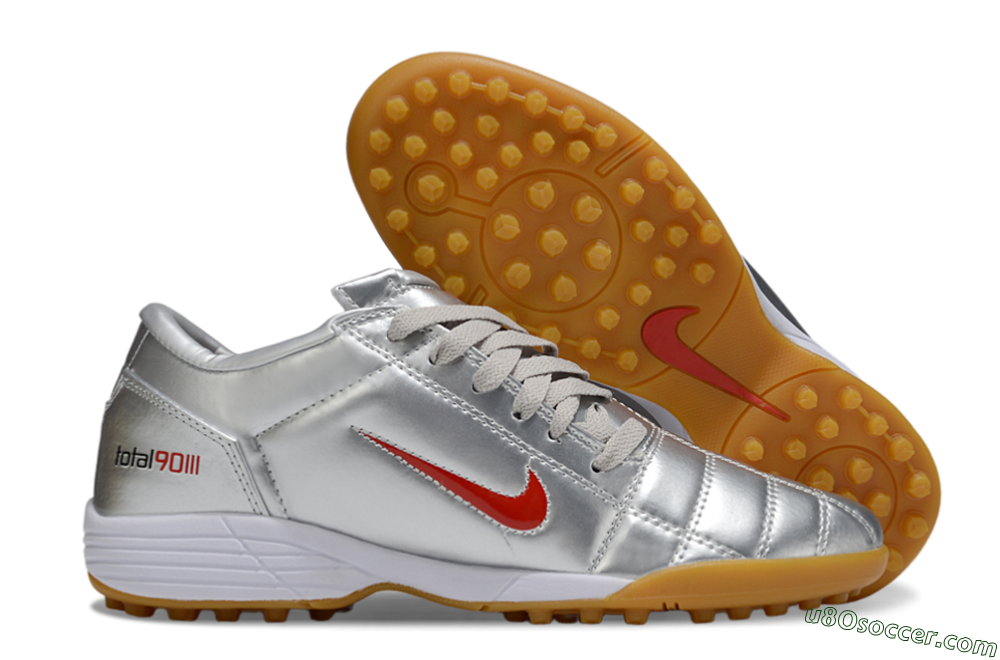 Nike Total 90 III TF Artificial Turf Soccer Shoes - Silver/Red/White 1