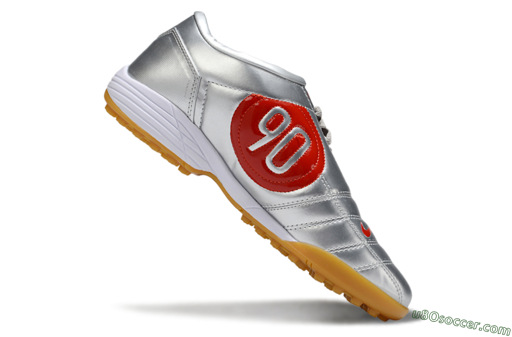 Nike Total 90 III TF Artificial Turf Soccer Shoes - Silver/Red/White 4