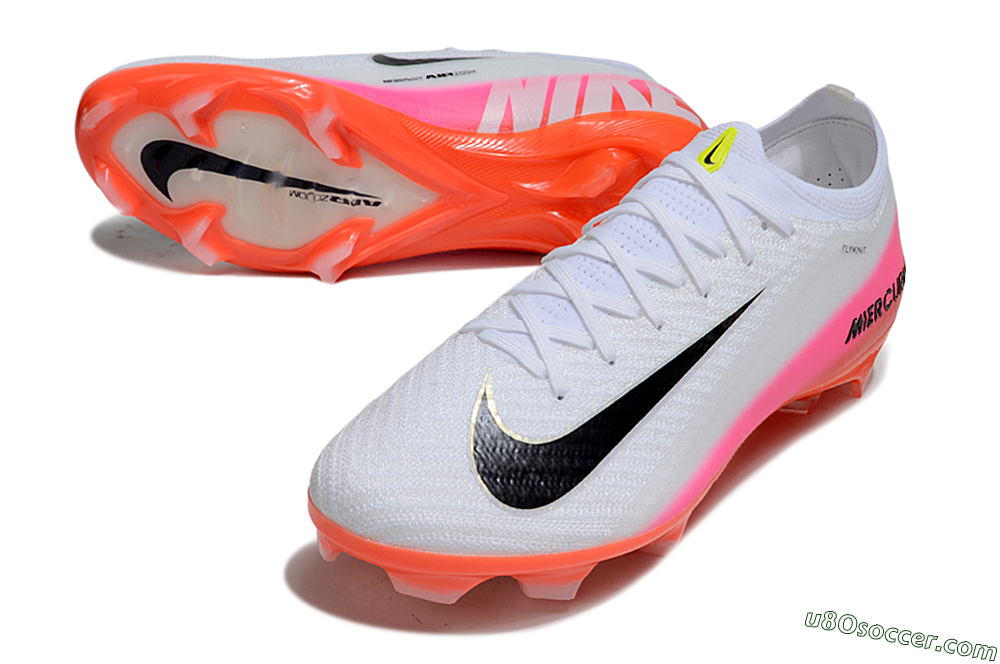 Nike Air Zoom Mercurial Vapor 16 Elite FG Firm Ground Soccer Cleats - White/Black/Pink 3