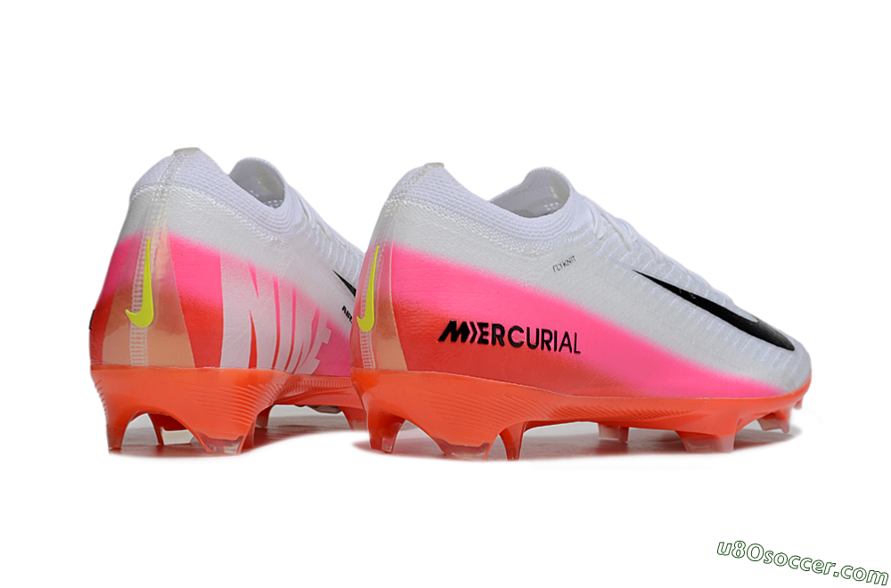 Nike Air Zoom Mercurial Vapor 16 Elite FG Firm Ground Soccer Cleats - White/Black/Pink 6