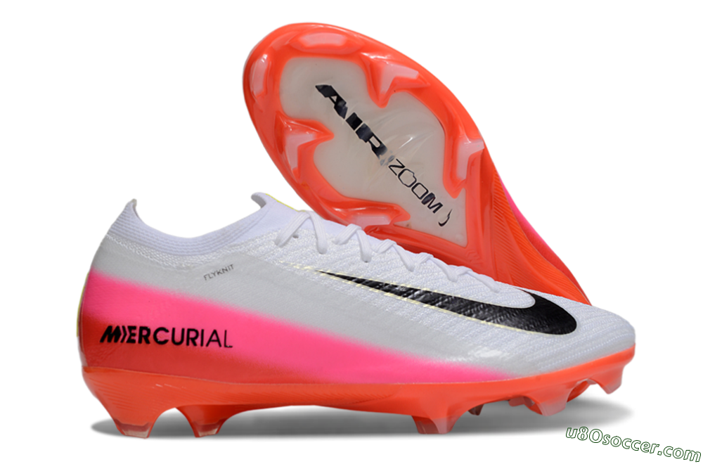 Nike Air Zoom Mercurial Vapor 16 Elite FG Firm Ground Soccer Cleats - White/Black/Pink 1