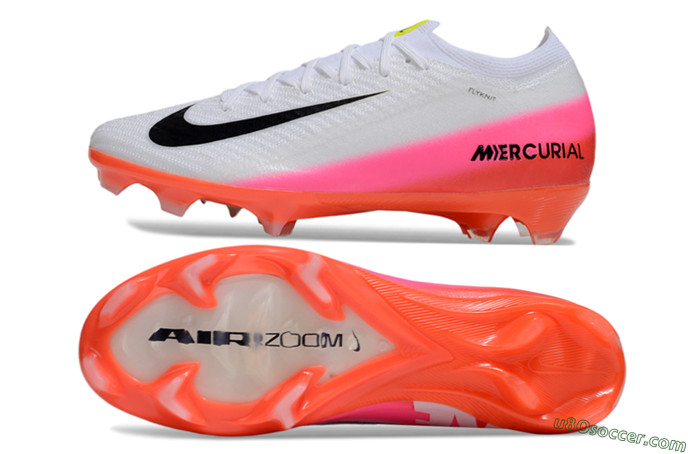 Nike Air Zoom Mercurial Vapor 16 Elite FG Firm Ground Soccer Cleats - White/Black/Pink 0