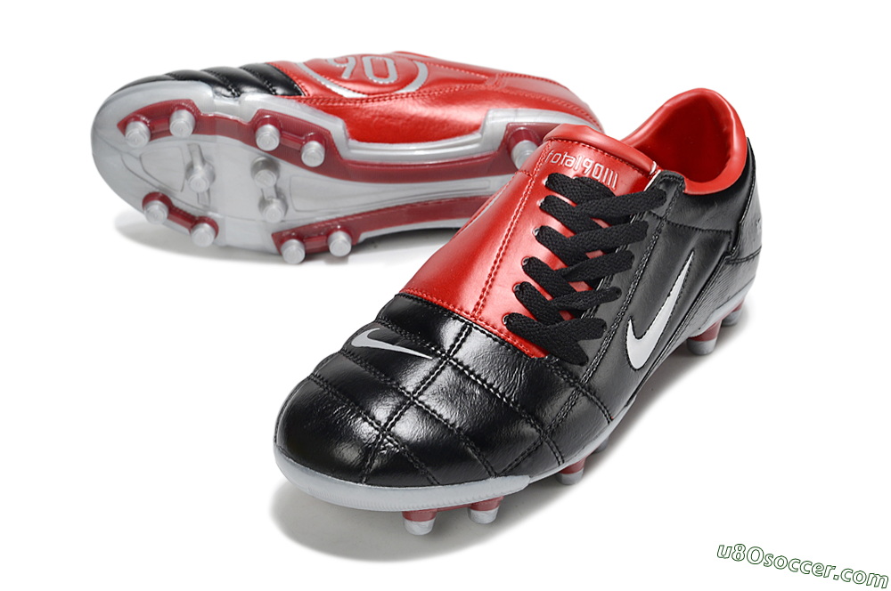 Nike Total 90 III FG Firm Ground Soccer Cleats - Black/Red/White 3