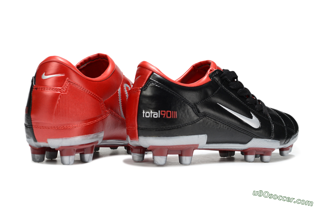 Nike Total 90 III FG Firm Ground Soccer Cleats - Black/Red/White 6