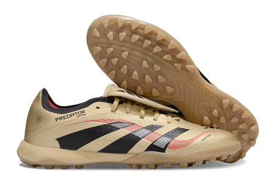 Adidas Predator 25 Elite Foldover Tongue TF Artificial Turf Soccer Shoes - Gold/Red/Black