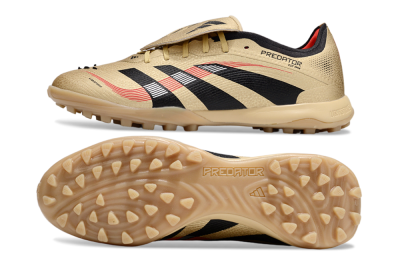Adidas Predator 25 Elite Foldover Tongue TF Artificial Turf Soccer Shoes - Gold/Red/Black
