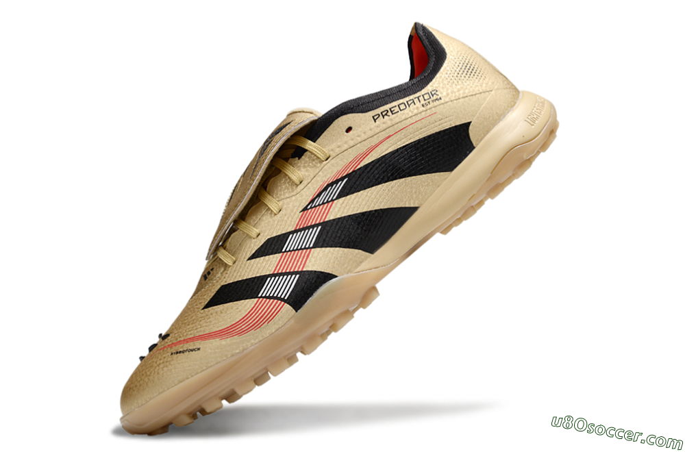 Adidas Predator 25 Elite Foldover Tongue TF Artificial Turf Soccer Shoes - Gold/Red/Black 5