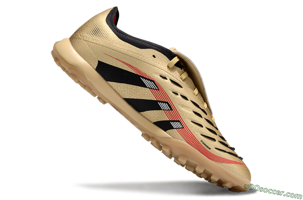 Adidas Predator 25 Elite Foldover Tongue TF Artificial Turf Soccer Shoes - Gold/Red/Black 4