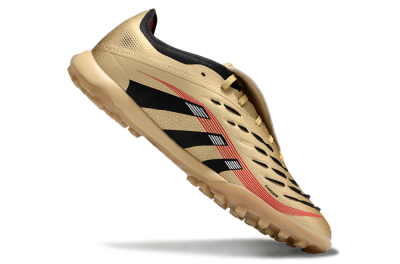 Adidas Predator 25 Elite Foldover Tongue TF Artificial Turf Soccer Shoes - Gold/Red/Black