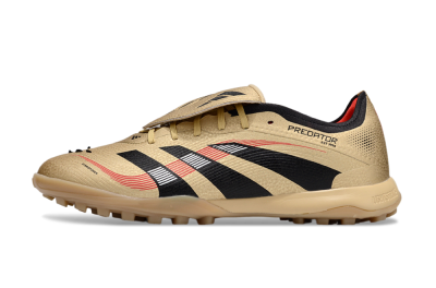 Adidas Predator 25 Elite Foldover Tongue TF Artificial Turf Soccer Shoes - Gold/Red/Black