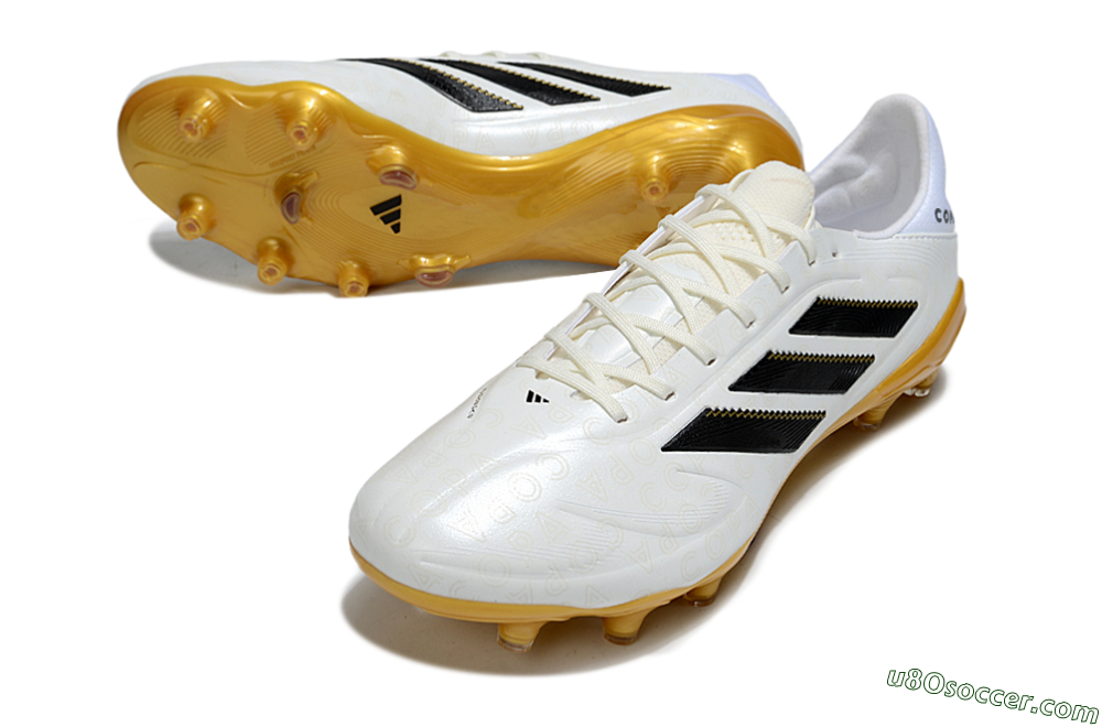 Adidas Copa Pure 3 Elite FG Firm Ground Soccer Cleats - White/Black/Gold 3