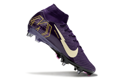 Nike Air Zoom Mercurial Superfly 10 Elite SG Soft Ground Soccer Cleats - Purple/White/Gold