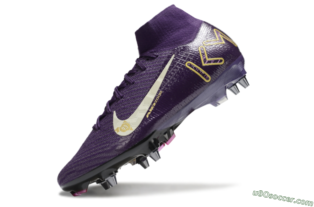 Nike Air Zoom Mercurial Superfly 10 Elite SG Soft Ground Soccer Cleats - Purple/White/Gold 5