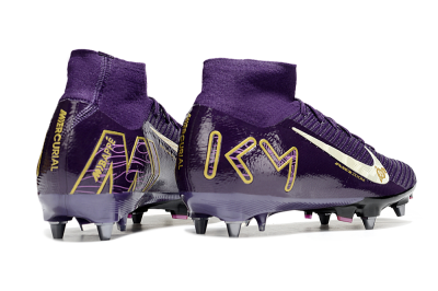 Nike Air Zoom Mercurial Superfly 10 Elite SG Soft Ground Soccer Cleats - Purple/White/Gold