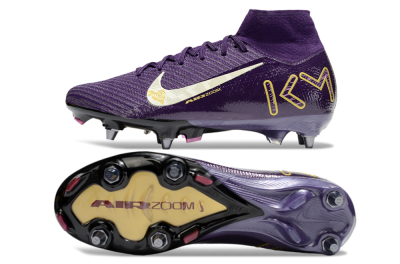 Nike Air Zoom Mercurial Superfly 10 Elite SG Soft Ground Soccer Cleats - Purple/White/Gold