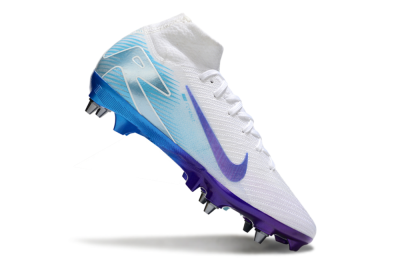 Nike Air Zoom Mercurial Superfly 10 Elite FG Firm Ground Soccer Cleats - White/Purple/Blue