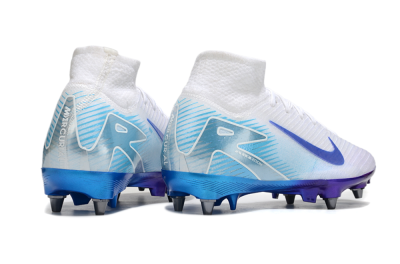 Nike Air Zoom Mercurial Superfly 10 Elite FG Firm Ground Soccer Cleats - White/Purple/Blue