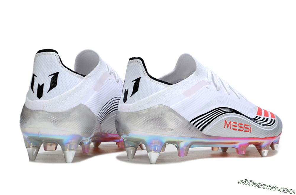 Messi x Adidas F50 Elite SG Soft Ground Soccer Cleats - White/Red/Black 6