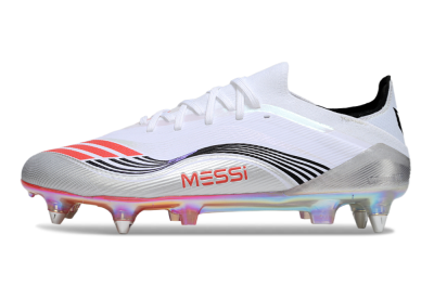 Messi x Adidas F50 Elite SG Soft Ground Soccer Cleats - White/Red/Black