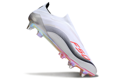 Messi x Adidas F50 Elite Laceless SG Soft Ground Soccer Cleats - White/Red/Black