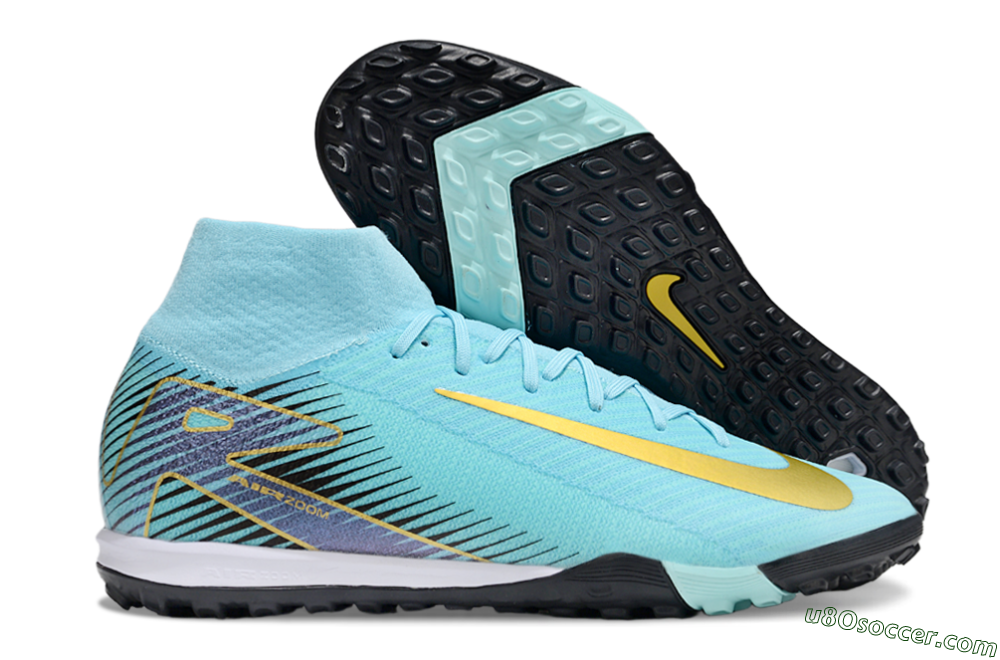 Nike Air Zoom Mercurial Superfly 10 Elite TF Artificial Turf Soccer Shoes - Jade/Gold/Black 1