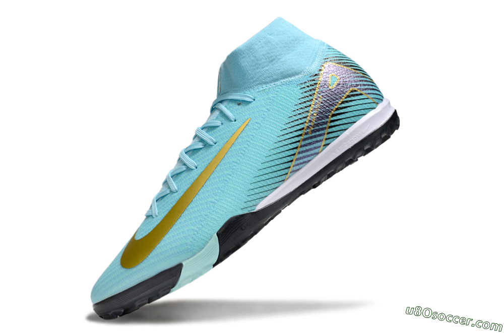 Nike Air Zoom Mercurial Superfly 10 Elite TF Artificial Turf Soccer Shoes - Jade/Gold/Black 5