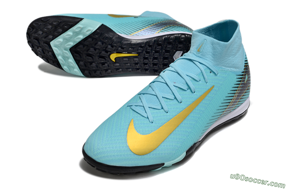 Nike Air Zoom Mercurial Superfly 10 Elite TF Artificial Turf Soccer Shoes - Jade/Gold/Black 3
