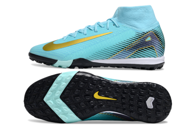 Nike Air Zoom Mercurial Superfly 10 Elite TF Artificial Turf Soccer Shoes - Jade/Gold/Black