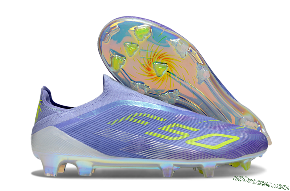 Adidas F50 Elite Laceless FG Firm Ground Soccer Cleats - Purple/Yellow/White 1